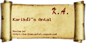 Karikás Antal névjegykártya