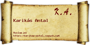 Karikás Antal névjegykártya